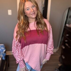 Stripe Bishop Sleeve Top